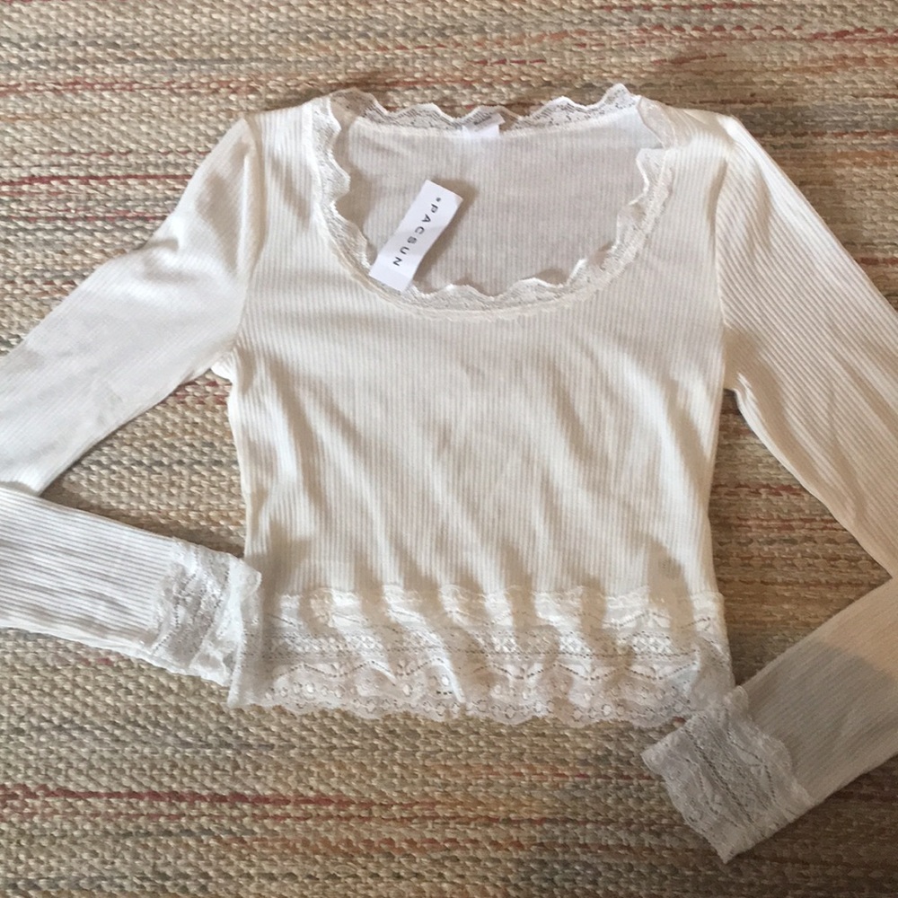 White laced long sleeve PacSun shirt